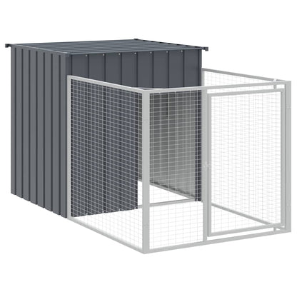 Hondenhok Met Dak Gegalvaniseerd Staal 110 x 201 x 110 cm Antraciet