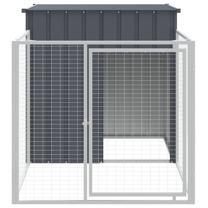 Hondenhok Met Dak Gegalvaniseerd Staal 110 x 201 x 110 cm Antraciet