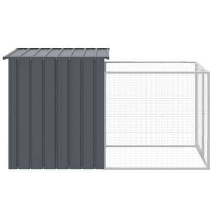 Hondenhok Met Dak Gegalvaniseerd Staal 110 x 201 x 110 cm Antraciet
