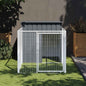 Hondenhok Met Dak Gegalvaniseerd Staal 110 x 201 x 110 cm Antraciet