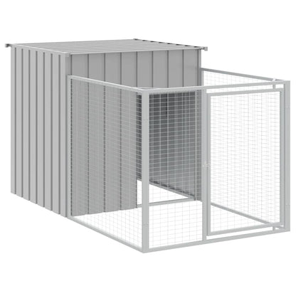 Hondenhok Met Dak Gegalvaniseerd Staal Grijs 110 x 201 x 110 cm Lichtgrijs