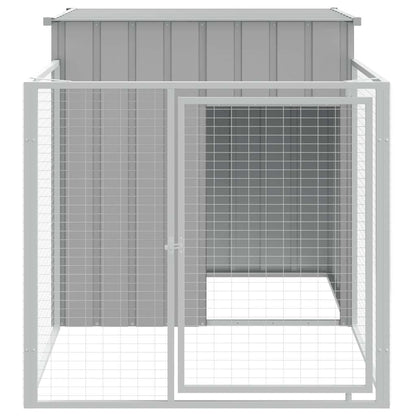 Hondenhok Met Dak Gegalvaniseerd Staal Grijs 110 x 201 x 110 cm Lichtgrijs