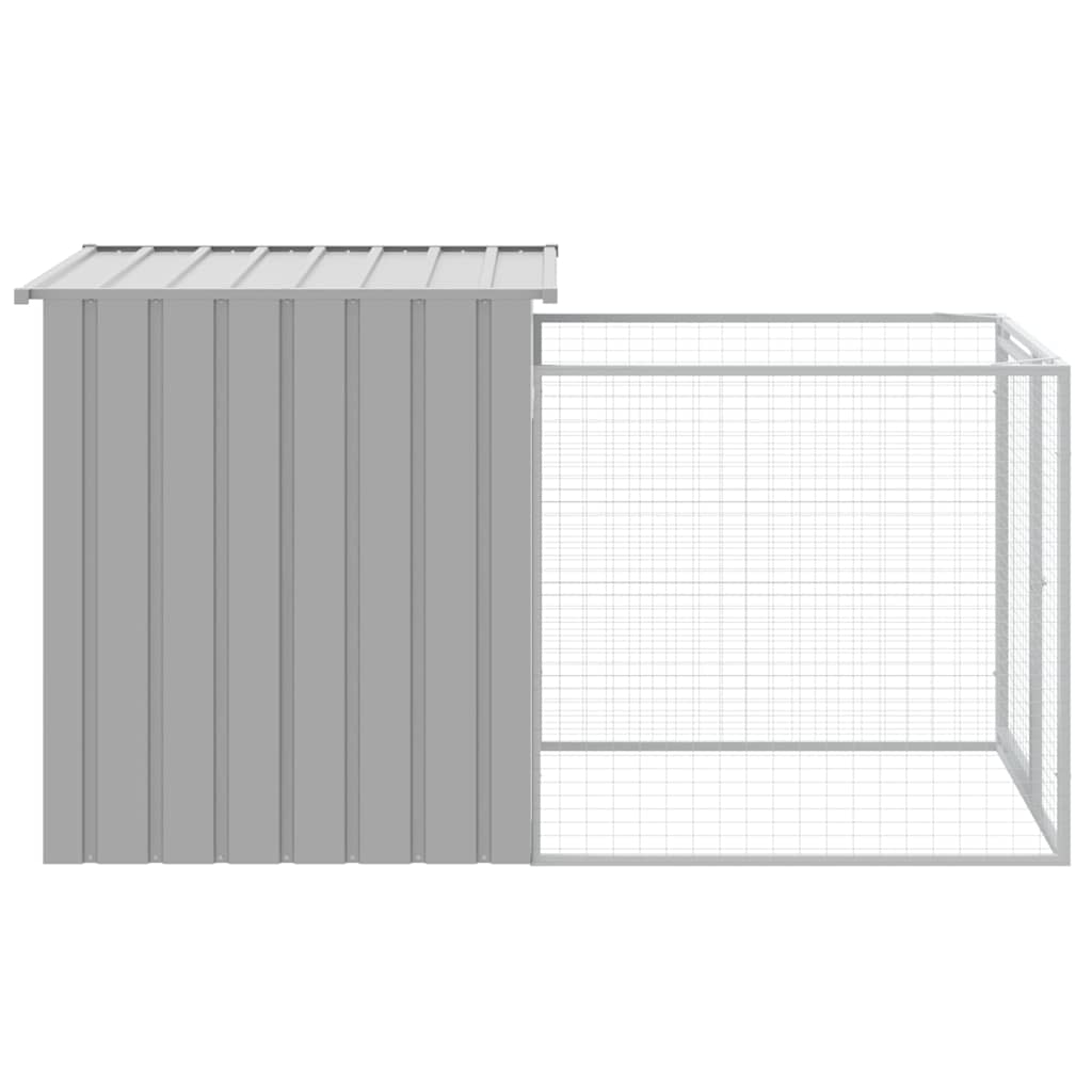 Hondenhok Met Dak Gegalvaniseerd Staal Grijs 110 x 201 x 110 cm Lichtgrijs