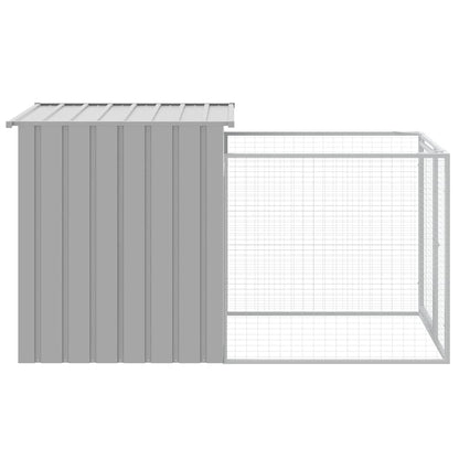 Hondenhok Met Dak Gegalvaniseerd Staal Grijs 110 x 201 x 110 cm Lichtgrijs