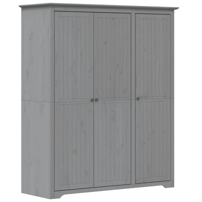 Kledingkast BODO 146x53,5x173 cm massief grenenhout grijs