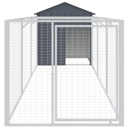 Hondenhok Met Dak Gegalvaniseerd Staal 117 x 405 x 123 cm Antraciet