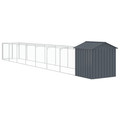 Hondenhok Met Dak Gegalvaniseerd Staal 117 x 813 x 123 cm Antraciet