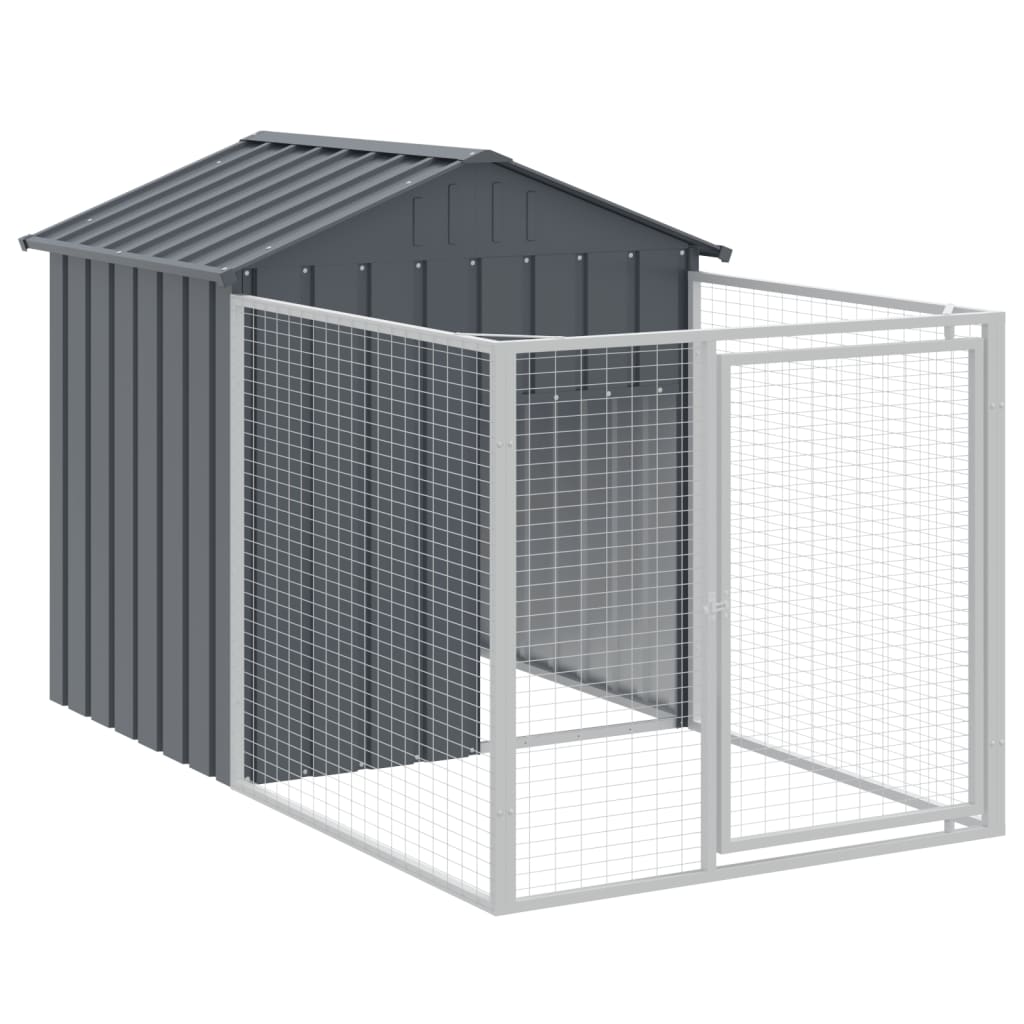Hondenhok Met Dak Gegalvaniseerd Staal 117 x 813 x 123 cm Antraciet