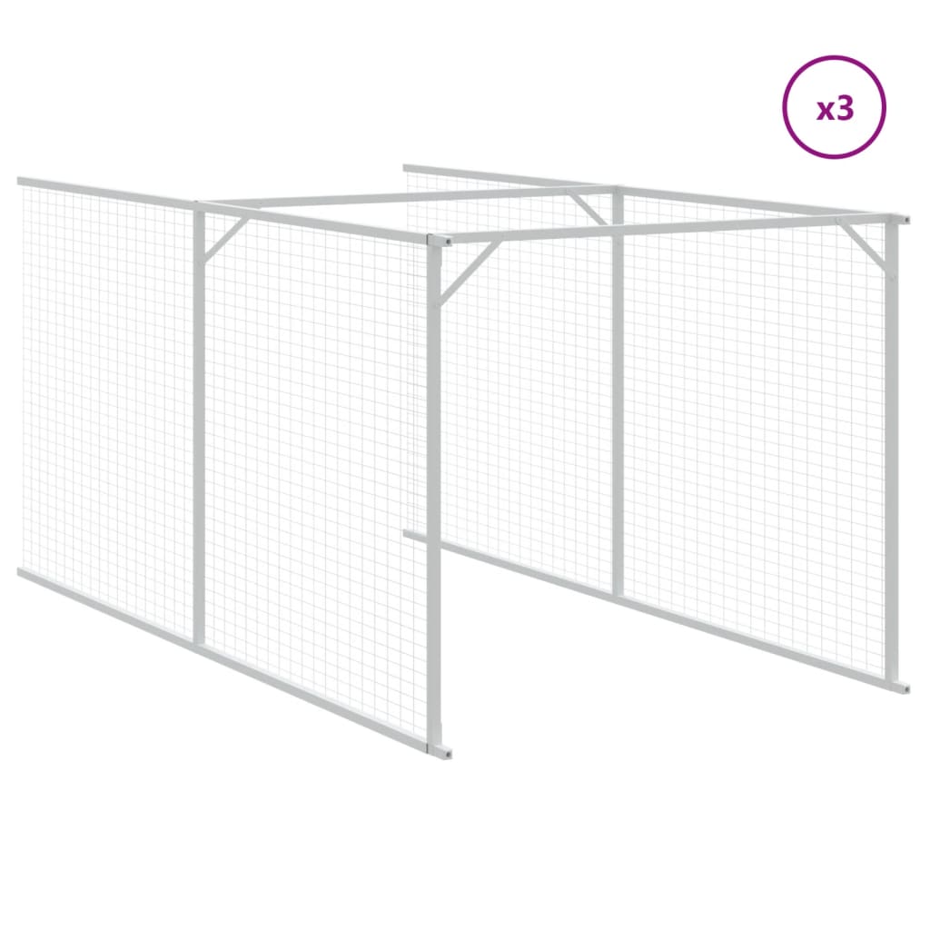 Hondenhok Met Dak Gegalvaniseerd Staal 117 x 813 x 123 cm Antraciet