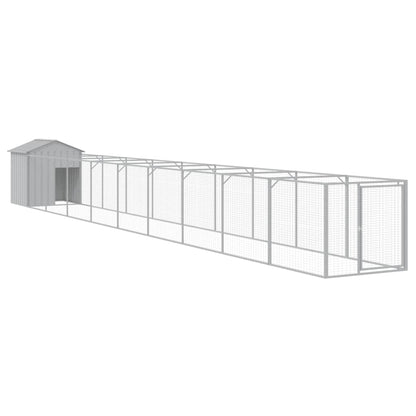 Hondenhok Met Dak Staal 117 x 1017 x 123 cm Lichtgrijs
