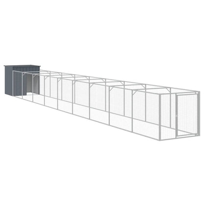 Hondenhok Met Ren Staal Kleurig 110 x 1017 x 110 cm Antraciet