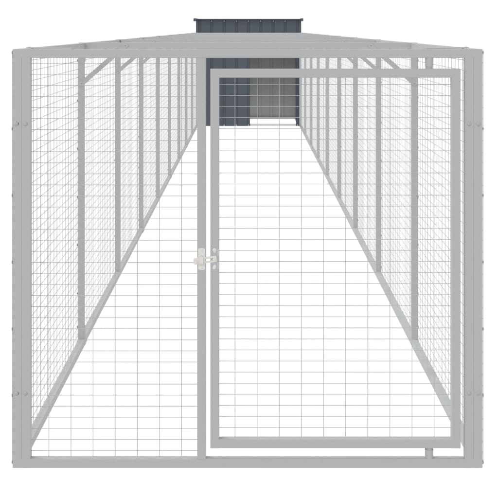 Hondenhok Met Ren Staal Kleurig 110 x 1017 x 110 cm Antraciet