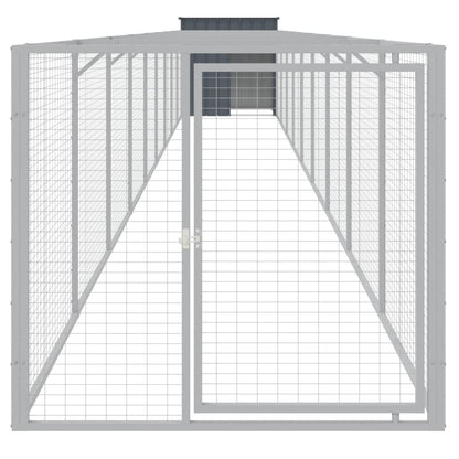 Hondenhok Met Ren Staal Kleurig 110 x 1017 x 110 cm Antraciet