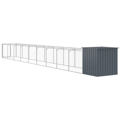 Hondenhok Met Ren Staal Kleurig 110 x 1017 x 110 cm Antraciet
