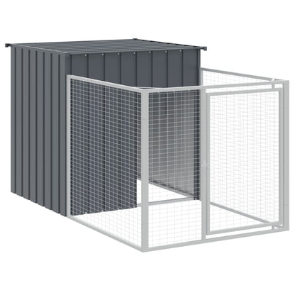 Hondenhok Met Ren Staal Kleurig 110 x 1017 x 110 cm Antraciet