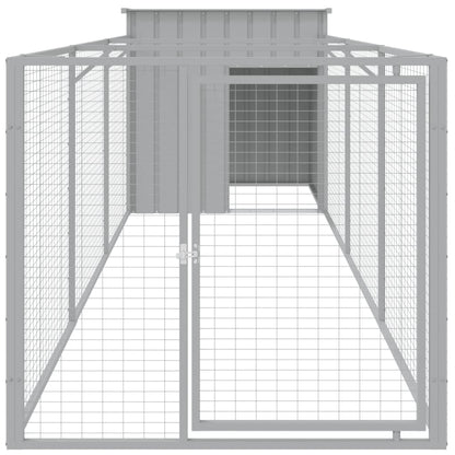 Hondenhok Met Ren Staal 110 x 405 x 110 cm Lichtgrijs