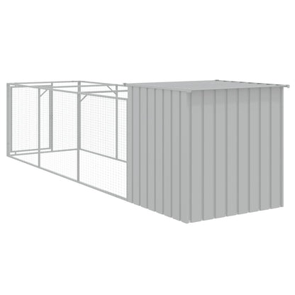 Hondenhok Met Ren Staal 110 x 405 x 110 cm Lichtgrijs