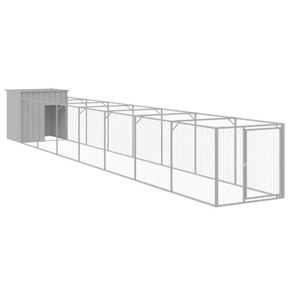 Hondenhok Met Ren Staal 110 x 813 x 110 cm Lichtgrijs
