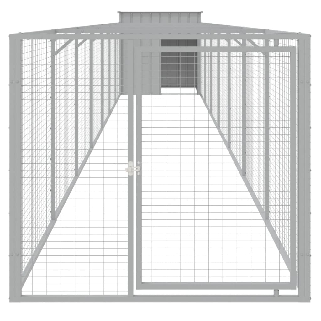 Hondenhok Met Ren Staal 110 x 813 x 110 cm Lichtgrijs