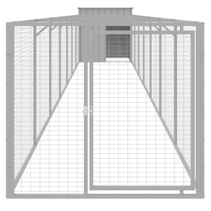 Hondenhok Met Ren Staal 110 x 813 x 110 cm Lichtgrijs