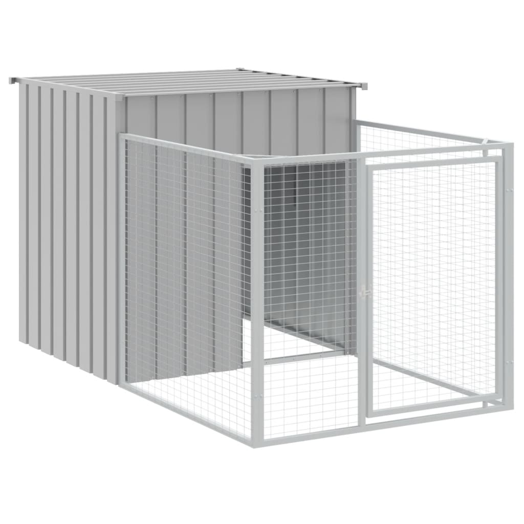 Hondenhok Met Ren Staal 110 x 813 x 110 cm Lichtgrijs