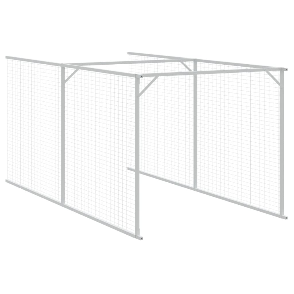 Hondenhok Met Ren Staal 110 x 813 x 110 cm Lichtgrijs