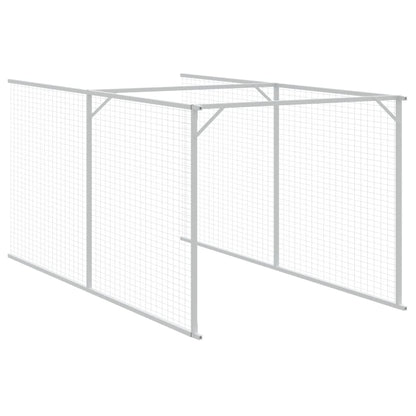 Hondenhok Met Ren Staal 110 x 813 x 110 cm Lichtgrijs