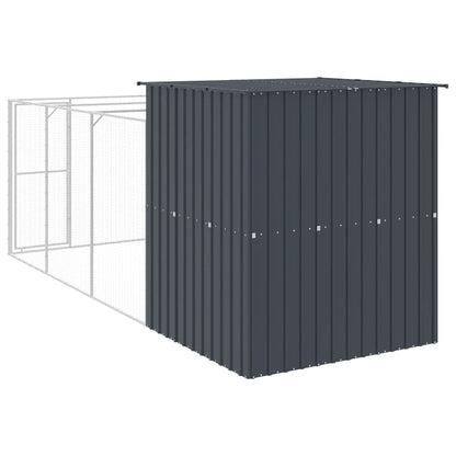 Hondenhok Met Ren Gegalvaniseerd Staal 165 x 455 x 181 cm Antraciet