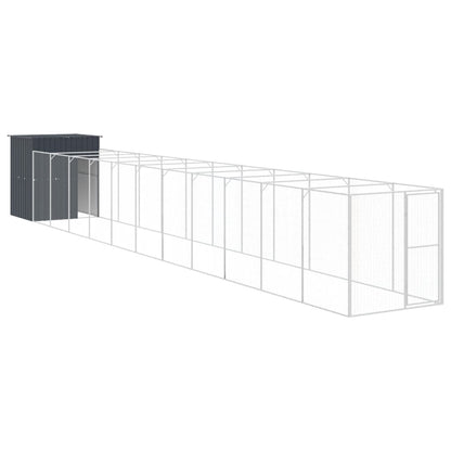 Hondenhok Met Ren Staal 165 x 1271 x 181 cm Antraciet