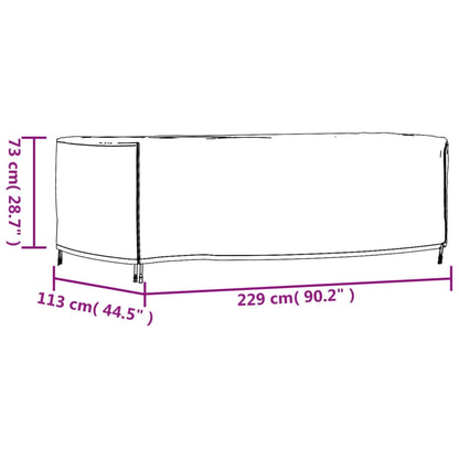 Tuinmeubelhoes waterdicht 420D 229x113x73 cm zwart