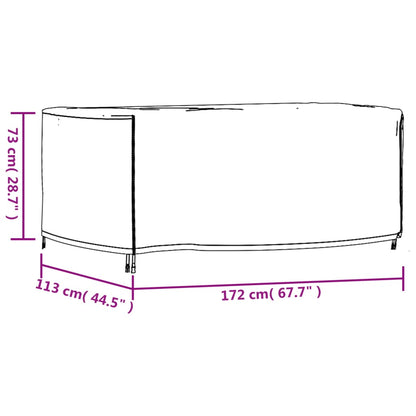 Tuinmeubelhoes waterdicht 420D 172x113x73 cm zwart
