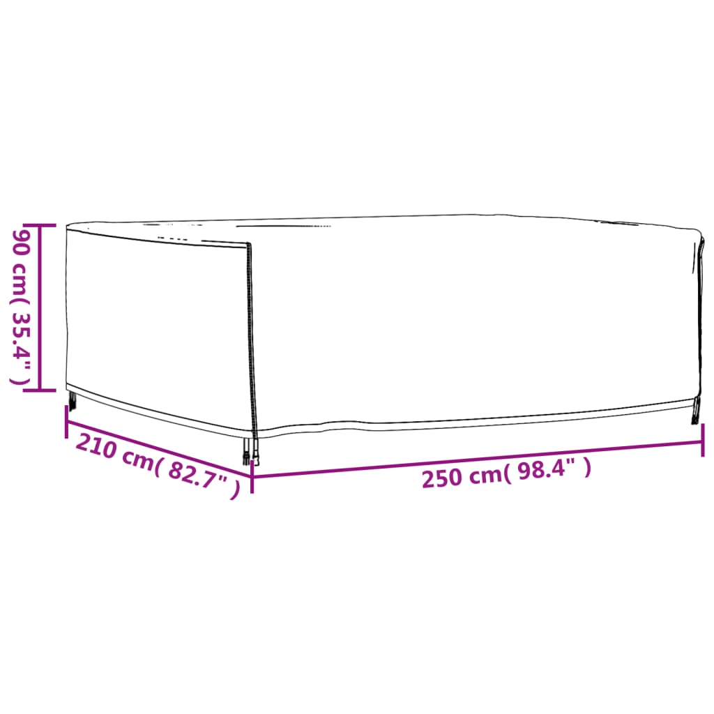 Tuinmeubelhoes waterdicht 420D 250x210x90 cm zwart