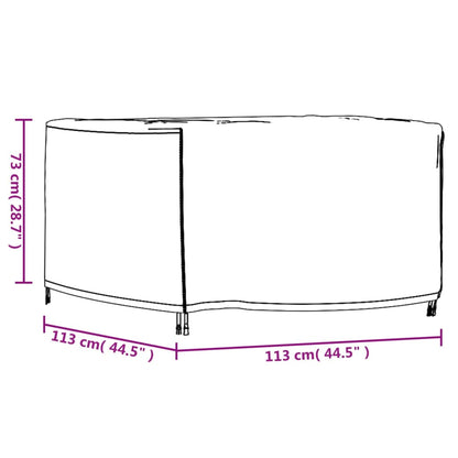 Tuinmeubelhoes waterdicht 420D 113x113x73 cm zwart