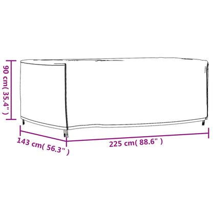 Tuinmeubelhoes waterdicht 420D 225x143x90 cm zwart