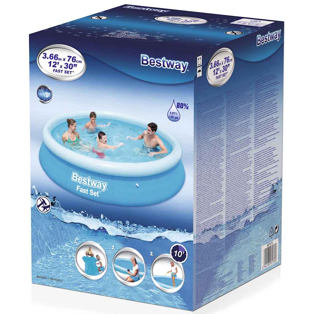 Fast Set Zwembad opblaasbaar rond 366x76 cm 57273