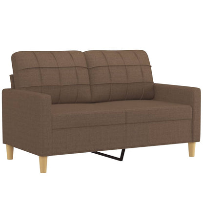 Tweezitsbank met sierkussens 120 cm stof bruin