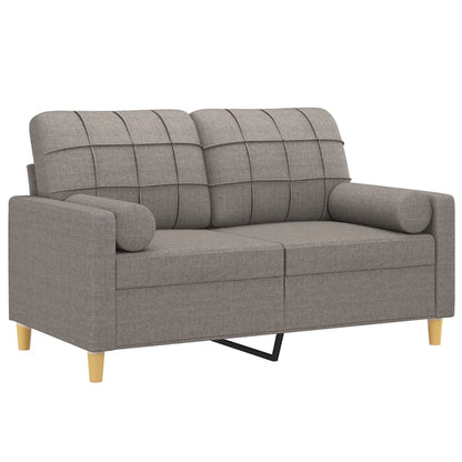 Tweezitsbank met sierkussens 120 cm stof taupe