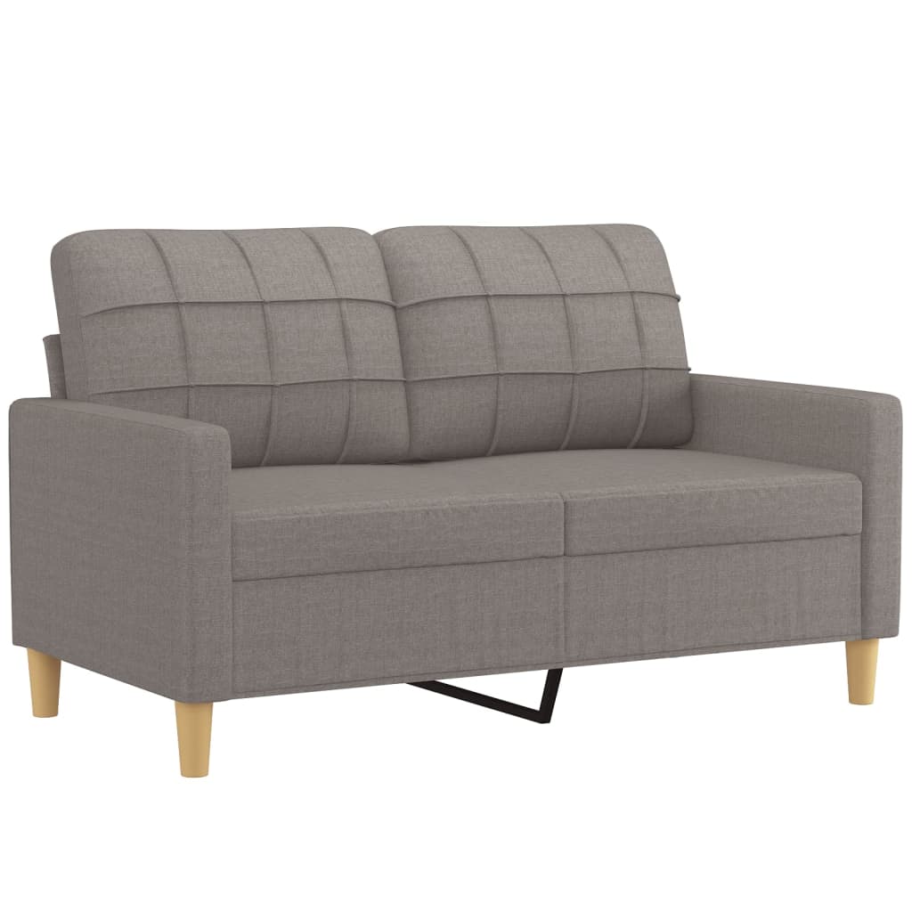 Tweezitsbank met sierkussens 120 cm stof taupe