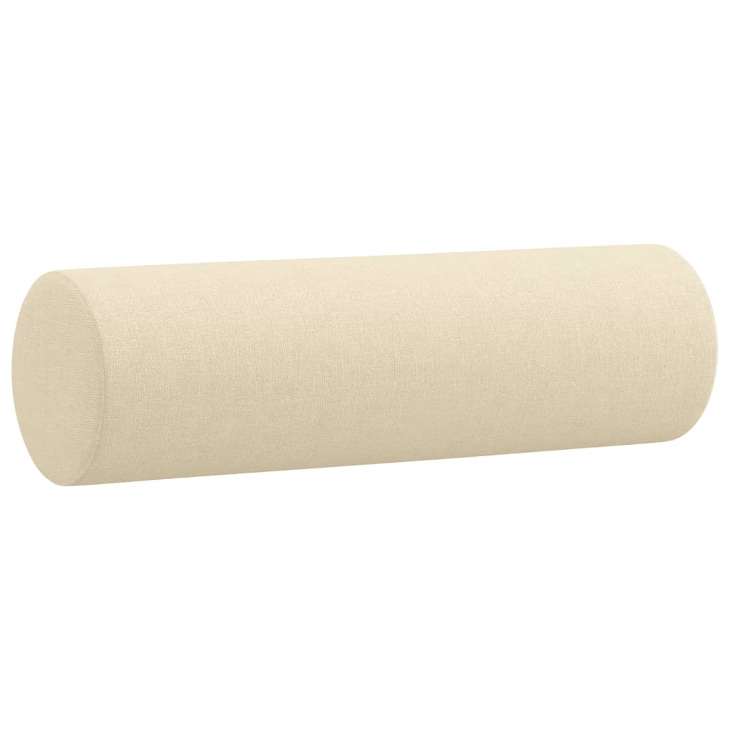 Tweezitsbank met sierkussens 140 cm stof crèmekleurig