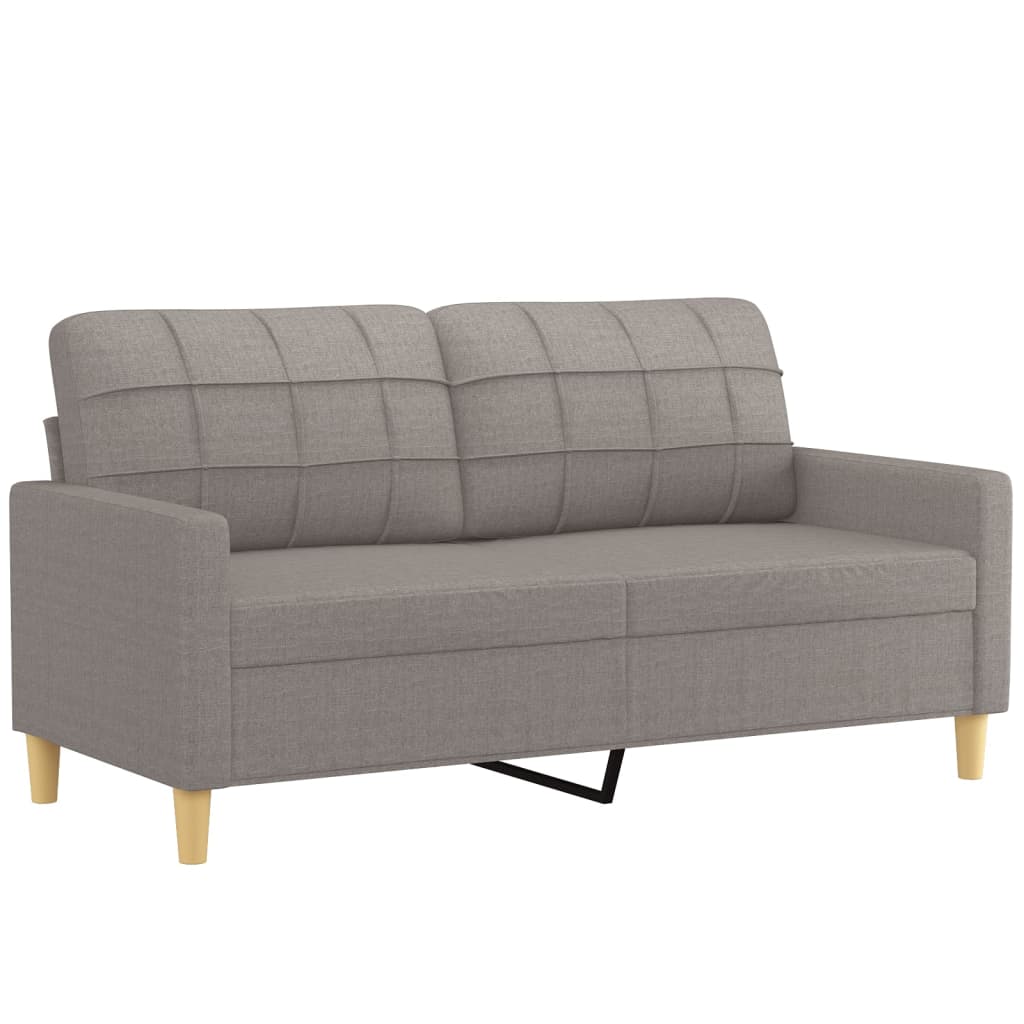 Tweezitsbank met sierkussens 140 cm stof taupe