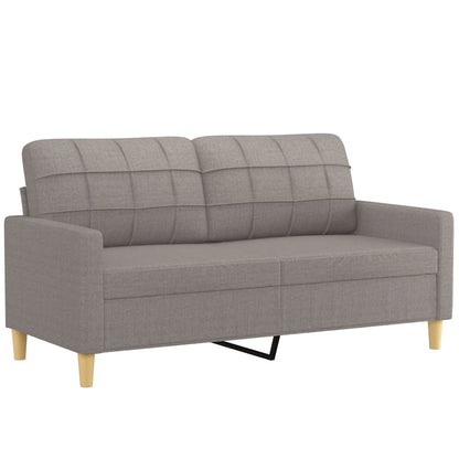 Tweezitsbank met sierkussens 140 cm stof taupe