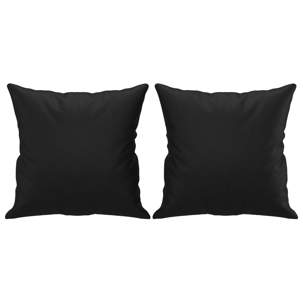 Tweezitsbank met sierkussens 140 cm kunstleer zwart