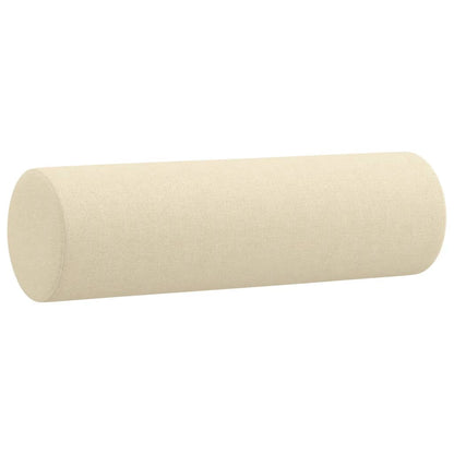 Tweezitsbank met sierkussens 120 cm stof crèmekleurig