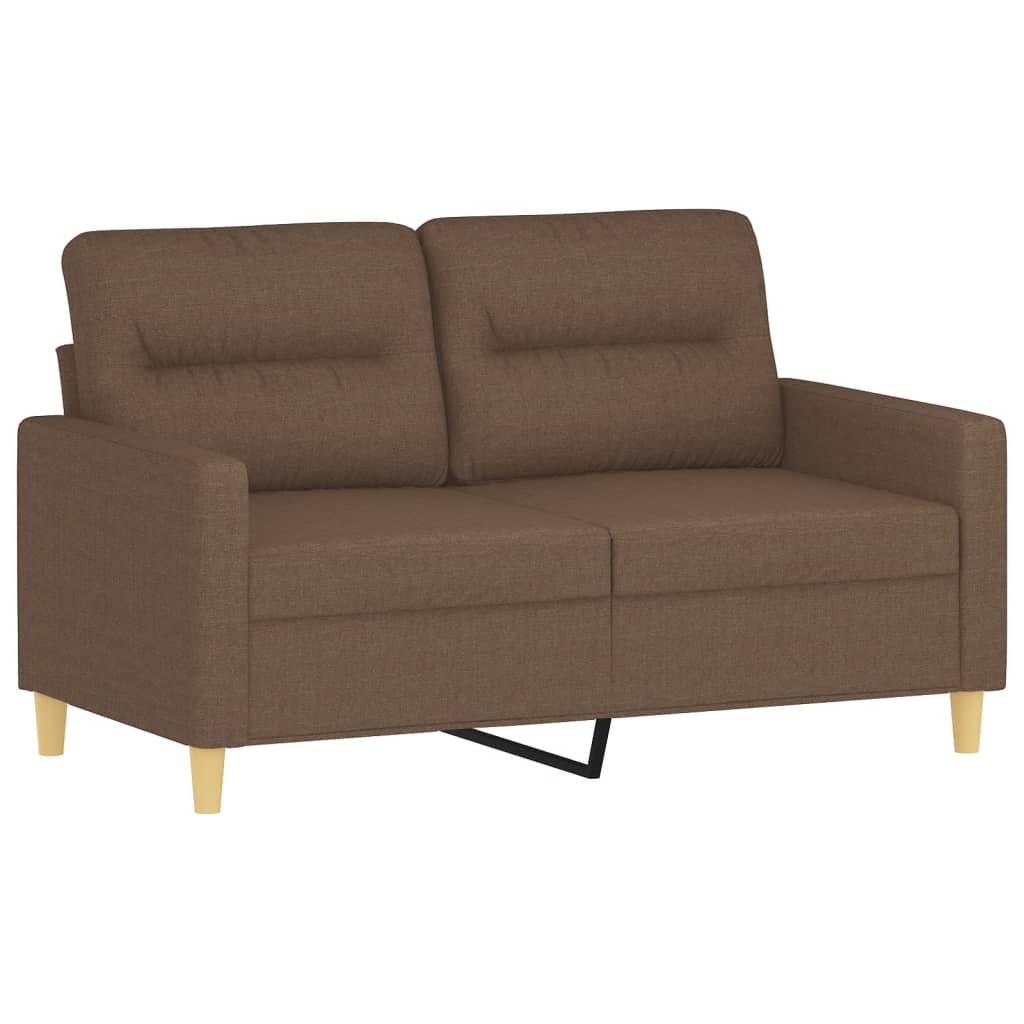 Tweezitsbank met sierkussens 120 cm stof bruin