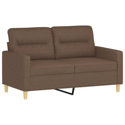 Tweezitsbank met sierkussens 120 cm stof bruin
