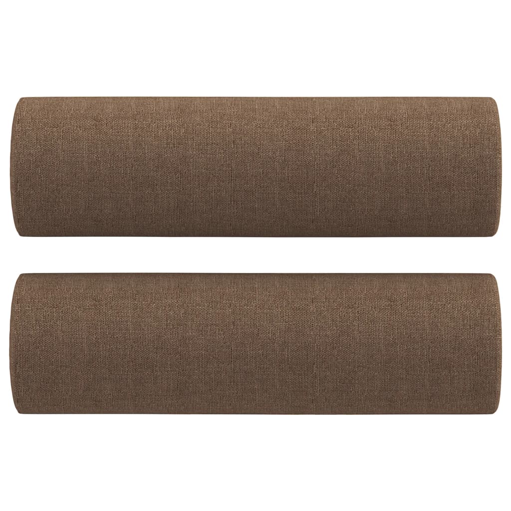 Tweezitsbank met sierkussens 120 cm stof bruin