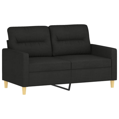 Tweezitsbank met sierkussens 120 cm stof zwart