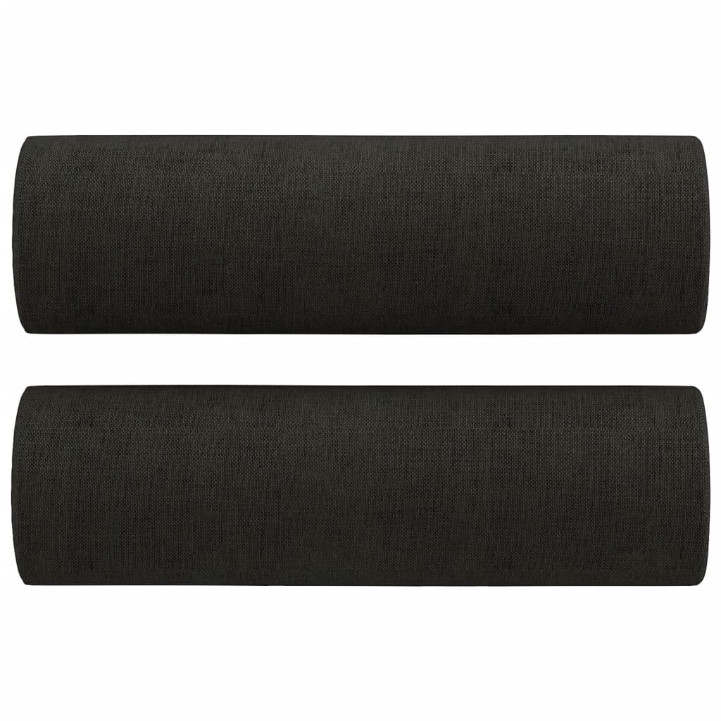 Tweezitsbank met sierkussens 120 cm stof zwart