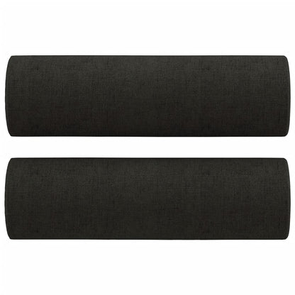 Tweezitsbank met sierkussens 120 cm stof zwart