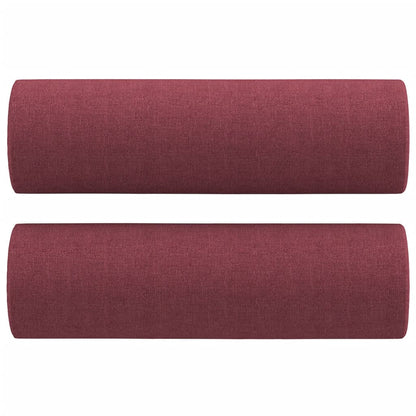 Tweezitsbank met sierkussens 120 cm stof wijnrood